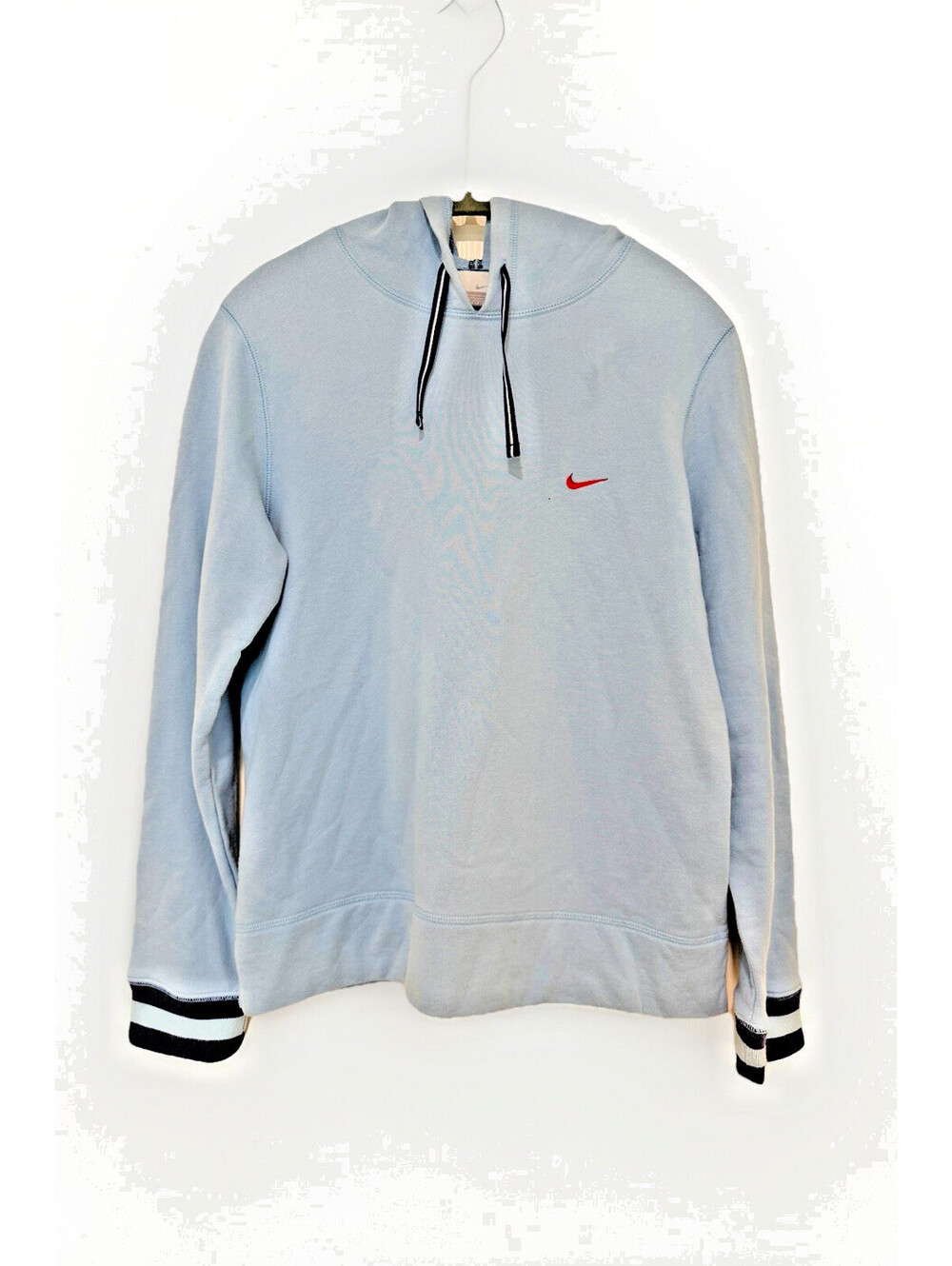 Nike Japan Sky Blue Hoodie Women’s L Y2K Red Swoosh Logo Pullover